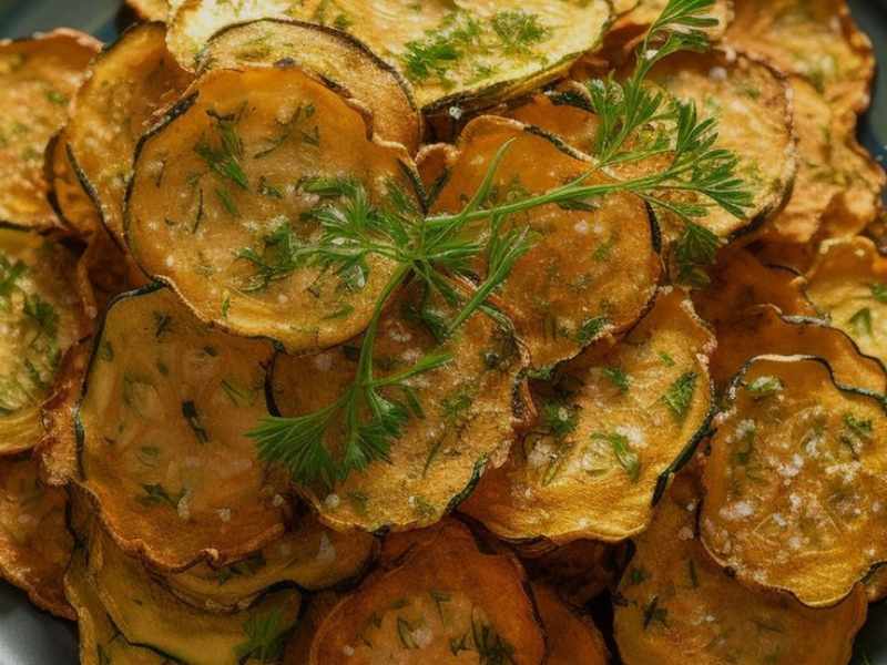 air fryer zucchini chips with smoked paprika